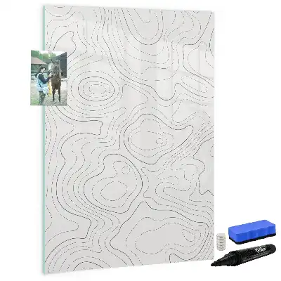 Quadro magnético de apagar a seco estampa de linhas abstratas