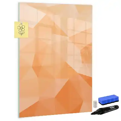 Quadro magnético apagável a seco com estampa de abstração de triângulos