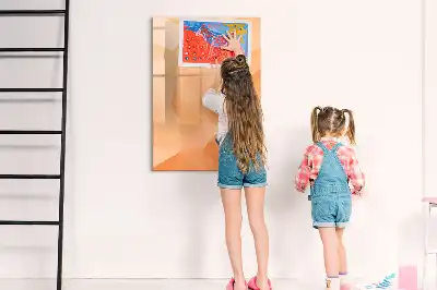 Quadro magnético apagável a seco com estampa de abstração de triângulos