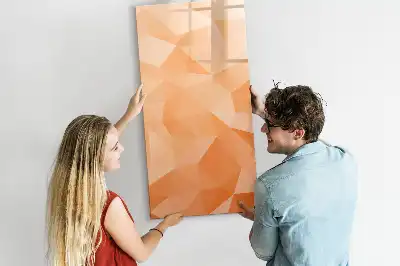 Quadro magnético apagável a seco com estampa de abstração de triângulos