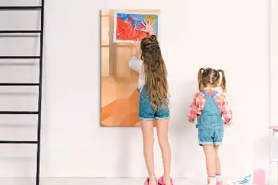 Quadro magnético apagável a seco com estampa de abstração de triângulos
