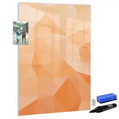 Quadro magnético apagável a seco com estampa de abstração de triângulos