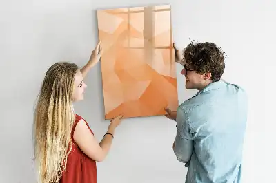Quadro magnético apagável a seco com estampa de abstração de triângulos