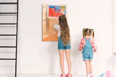 Quadro magnético apagável a seco com estampa de abstração de triângulos