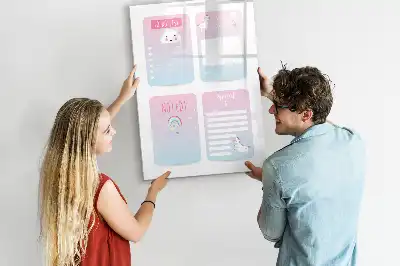 Quadro magnético de apagar a seco estampa de unicórnio