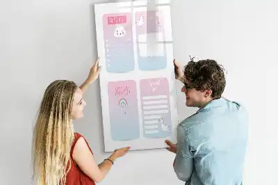 Quadro magnético de apagar a seco estampa de unicórnio