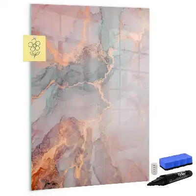 Quadro magnético de apagar a seco acabamento em mármore