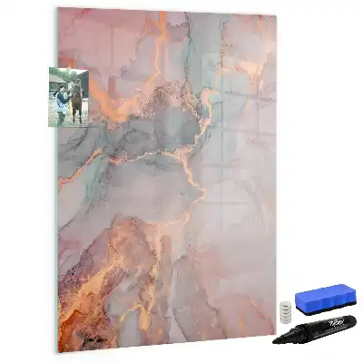 Quadro magnético de apagar a seco acabamento em mármore