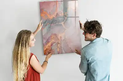 Quadro magnético de apagar a seco acabamento em mármore