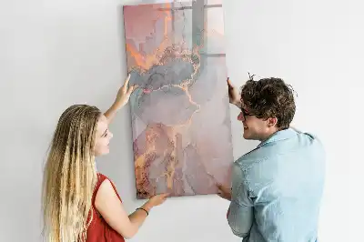 Quadro magnético de apagar a seco acabamento em mármore