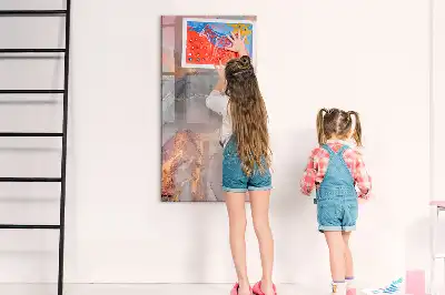 Quadro magnético de apagar a seco acabamento em mármore