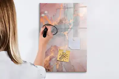 Quadro magnético de apagar a seco acabamento em mármore