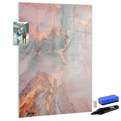 Quadro magnético de apagar a seco acabamento em mármore