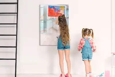 Quadro magnético de apagar a seco com estampa de tinta abstrata