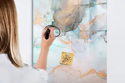 Quadro magnético de apagar a seco com estampa de tinta abstrata