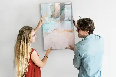 Quadro magnético de apagar a seco com estampa de tinta abstrata