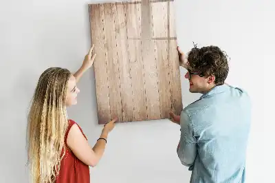 Quadro magnético de apagar a seco com acabamento em madeira clara