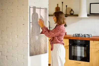 Quadro magnético de apagar a seco com acabamento em madeira clara