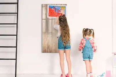Quadro magnético de apagar a seco com acabamento em madeira clara