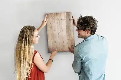Quadro magnético de apagar a seco com acabamento em madeira clara
