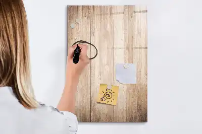 Quadro magnético de apagar a seco com acabamento em madeira clara