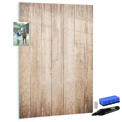 Quadro magnético de apagar a seco com acabamento em madeira clara