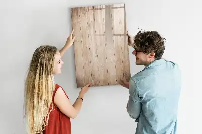 Quadro magnético de apagar a seco com acabamento em madeira clara