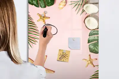 Quadro magnético de apagar a seco com moldura de verão