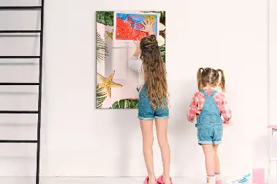 Quadro magnético de apagar a seco com moldura de verão