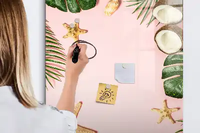 Quadro magnético de apagar a seco com moldura de verão