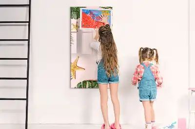 Quadro magnético de apagar a seco com moldura de verão
