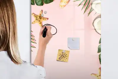 Quadro magnético de apagar a seco com moldura de verão