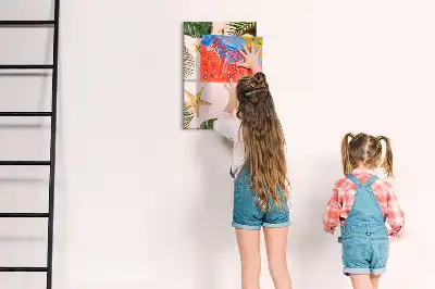 Quadro magnético de apagar a seco com moldura de verão
