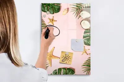 Quadro magnético de apagar a seco com moldura de verão