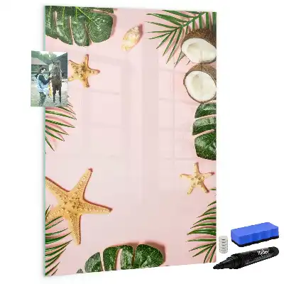 Quadro magnético de apagar a seco com moldura de verão