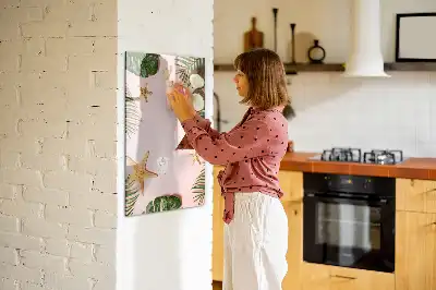 Quadro magnético de apagar a seco com moldura de verão