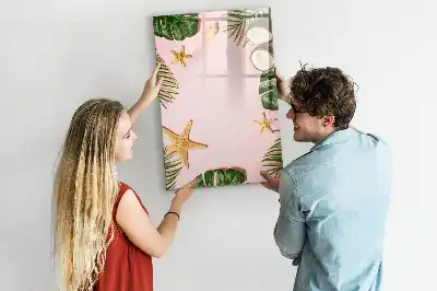 Quadro magnético de apagar a seco com moldura de verão