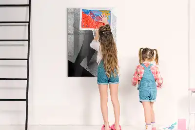 Quadro magnético de apagar a seco com estampa de abstração geométrica