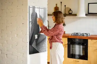 Quadro magnético de apagar a seco com estampa de abstração geométrica