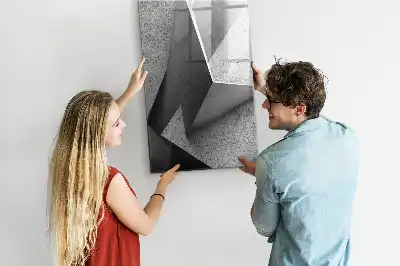 Quadro magnético de apagar a seco com estampa de abstração geométrica