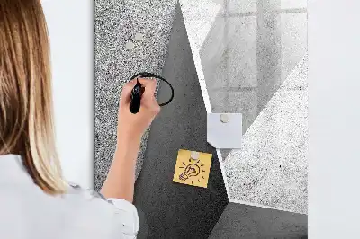 Quadro magnético de apagar a seco com estampa de abstração geométrica