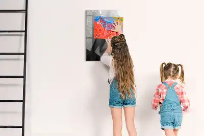 Quadro magnético de apagar a seco com estampa de abstração geométrica