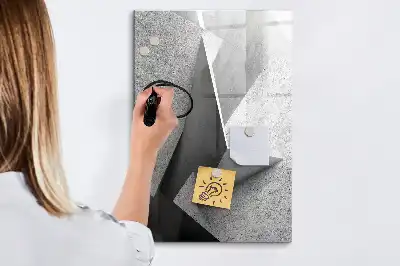 Quadro magnético de apagar a seco com estampa de abstração geométrica