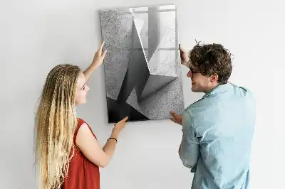 Quadro magnético de apagar a seco com estampa de abstração geométrica