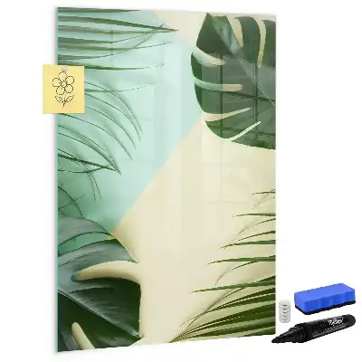 Quadro magnético de apagar a seco estampa de monstera tropical