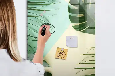 Quadro magnético de apagar a seco estampa de monstera tropical