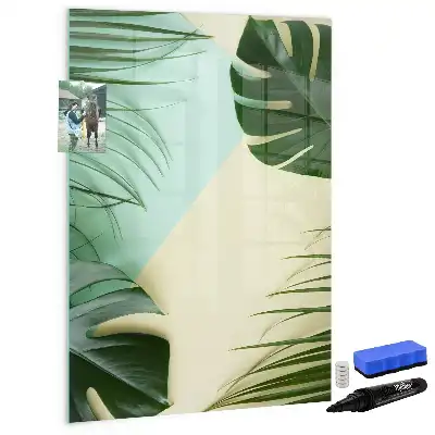 Quadro magnético de apagar a seco estampa de monstera tropical
