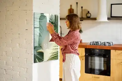 Quadro magnético de apagar a seco estampa de monstera tropical