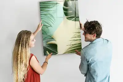 Quadro magnético de apagar a seco estampa de monstera tropical