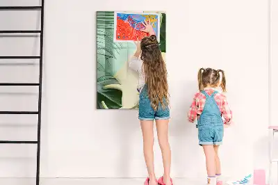 Quadro magnético de apagar a seco estampa de monstera tropical